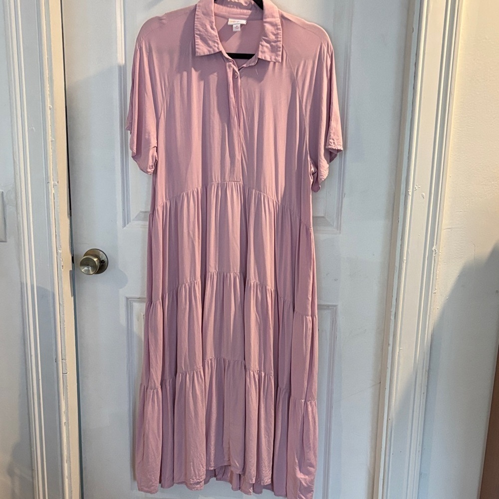 Pink/ lavender Tiered Women's Dress